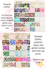 Load image into Gallery viewer, Shaped Glitter and Polymer Clays (for reference only)