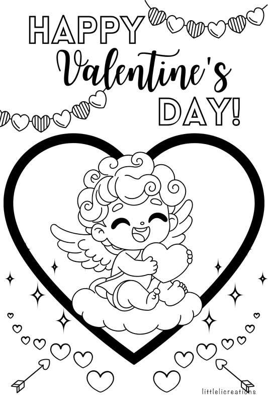 Valentine's Day Coloring Sticker Book