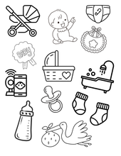 Load image into Gallery viewer, GIRL Baby Shower Coloring Sticker Book