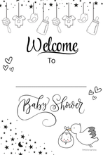 Load image into Gallery viewer, GIRL Baby Shower Coloring Sticker Book
