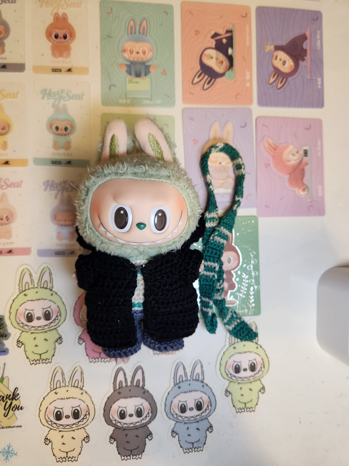 Labubu Green Wizard outfit