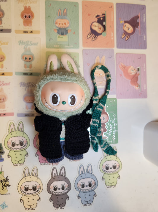 Labubu Green Wizard outfit