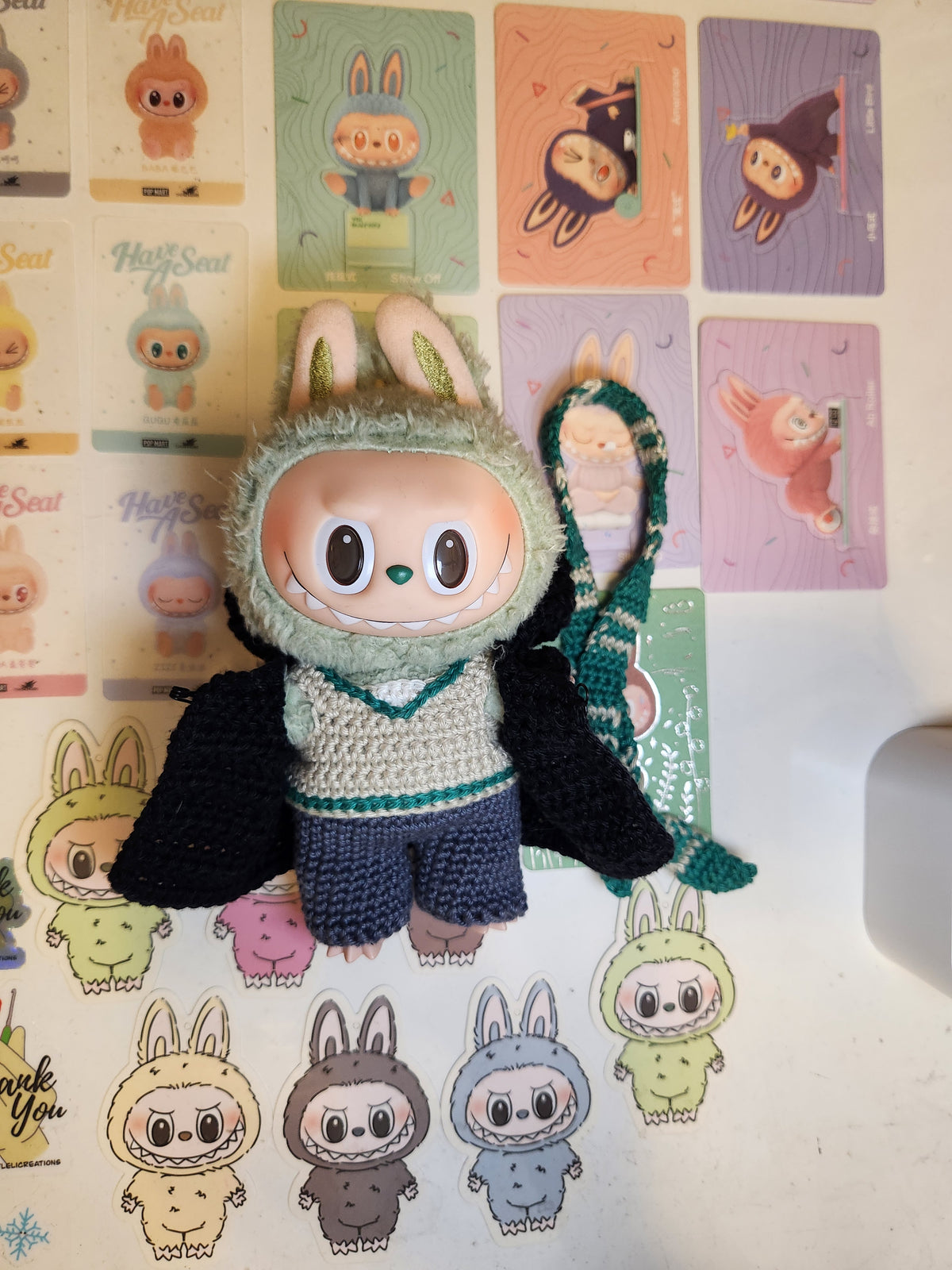 Labubu Green Wizard outfit