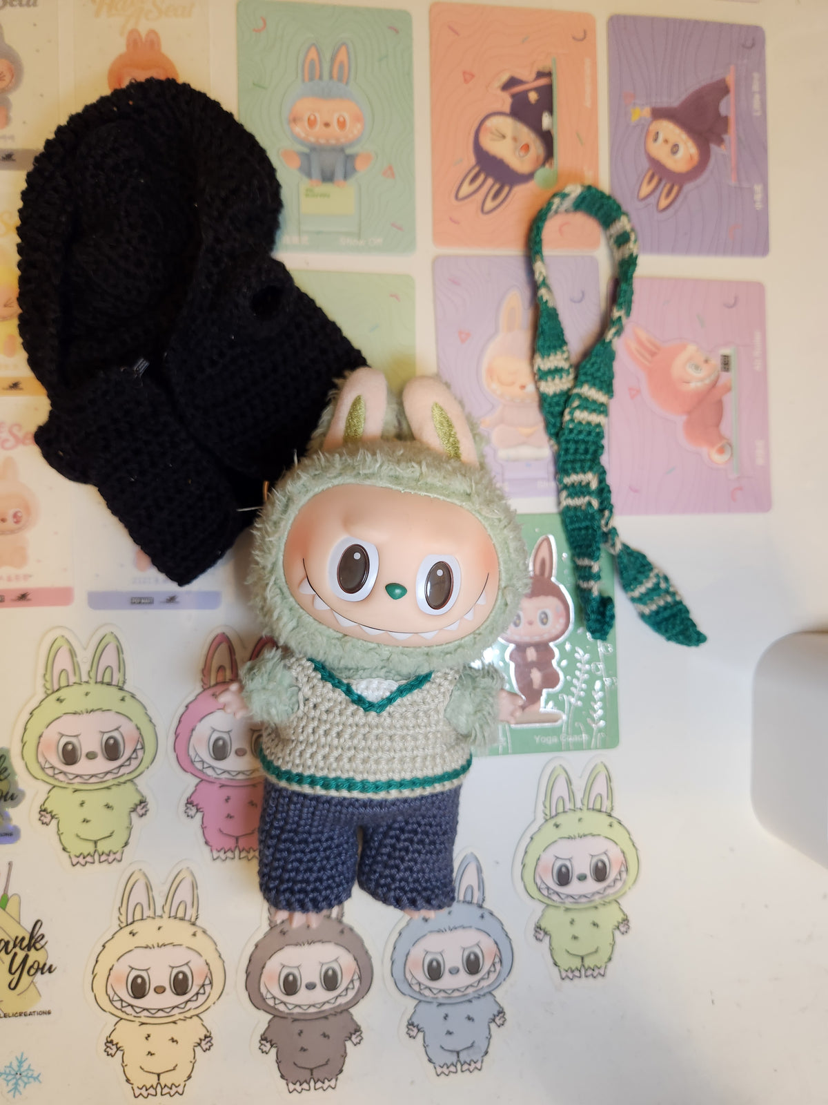 Labubu Green Wizard outfit