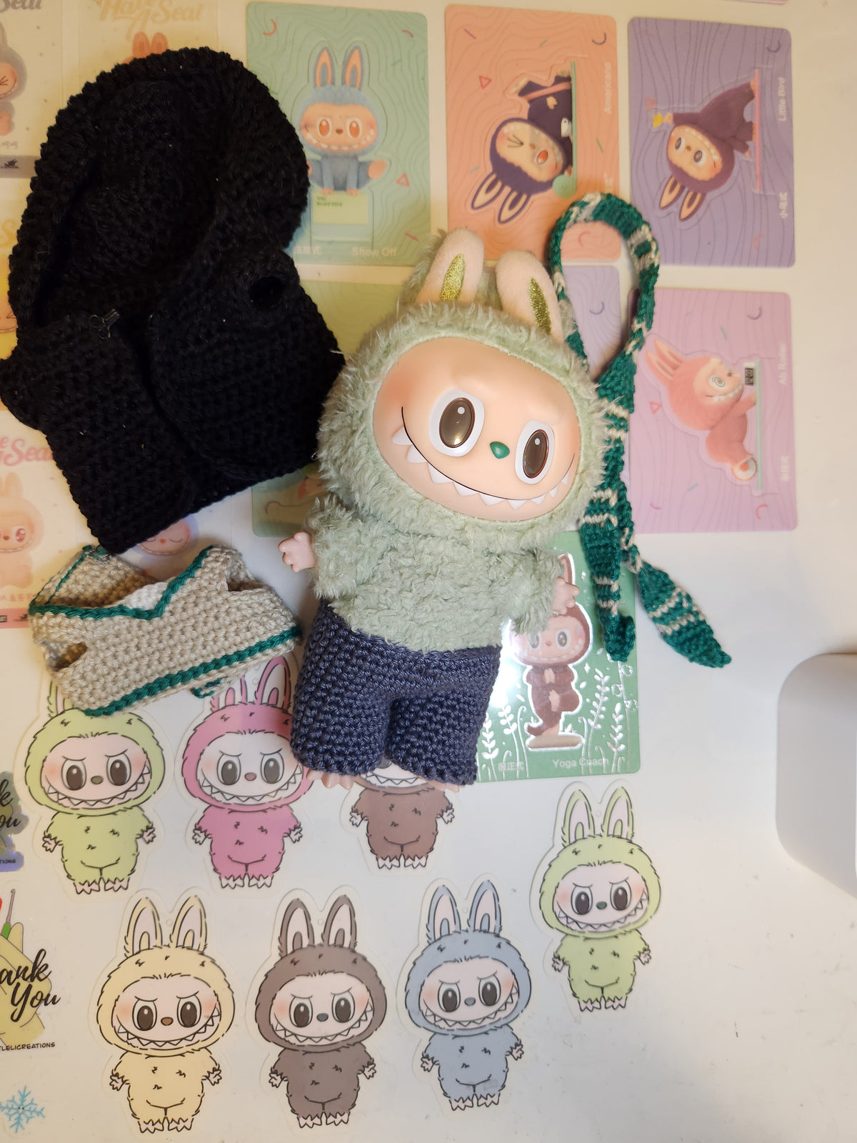 Labubu Green Wizard outfit