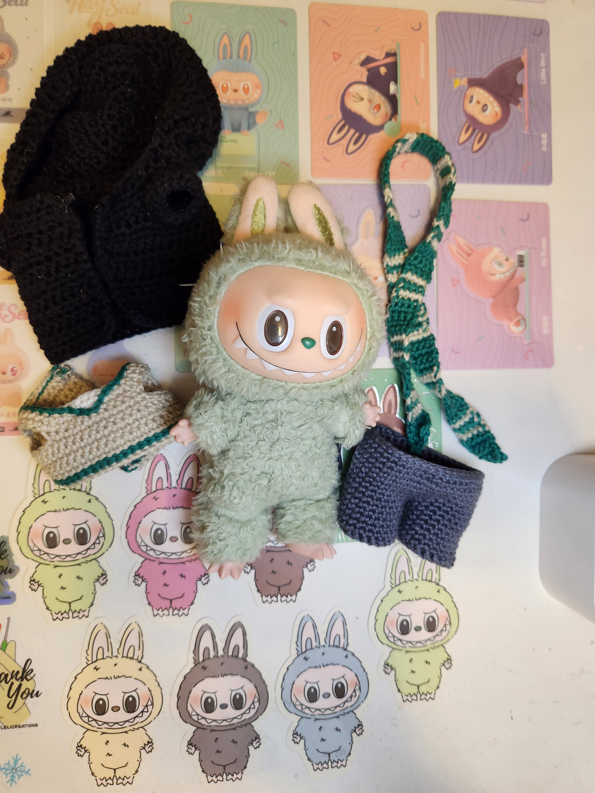Labubu Green Wizard outfit