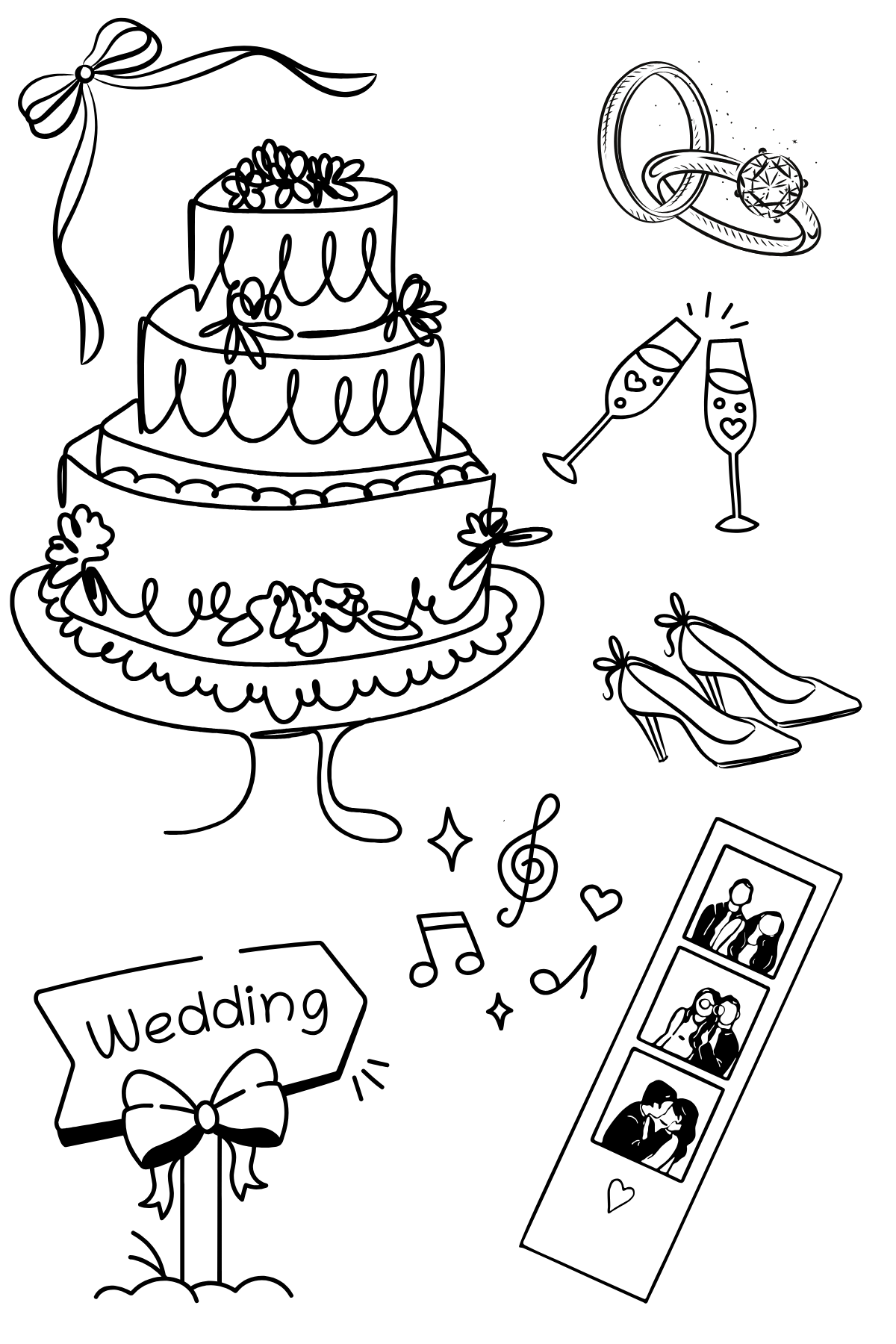Wedding Day Coloring Sticker Book