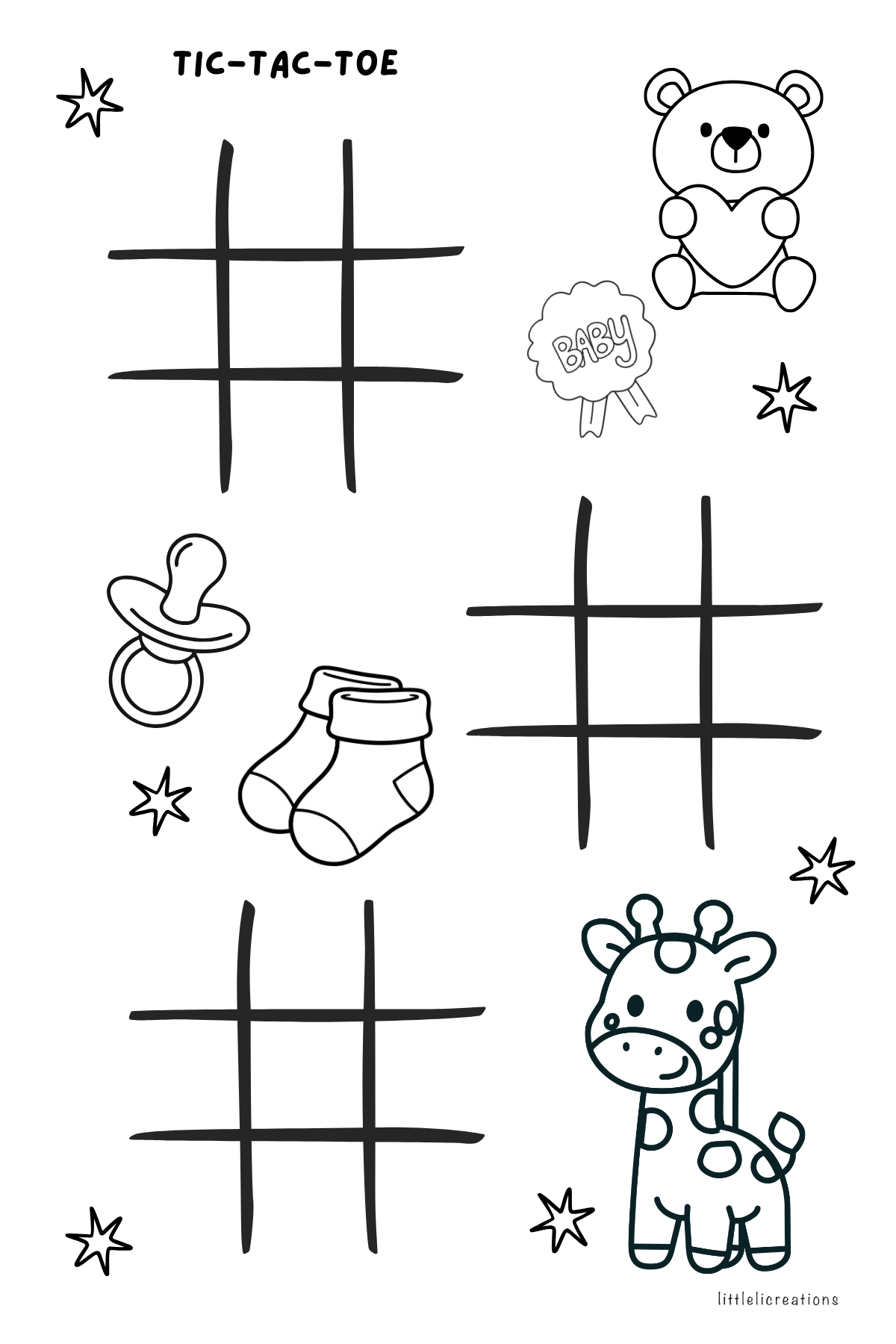 GIRL Baby Shower Coloring Sticker Book