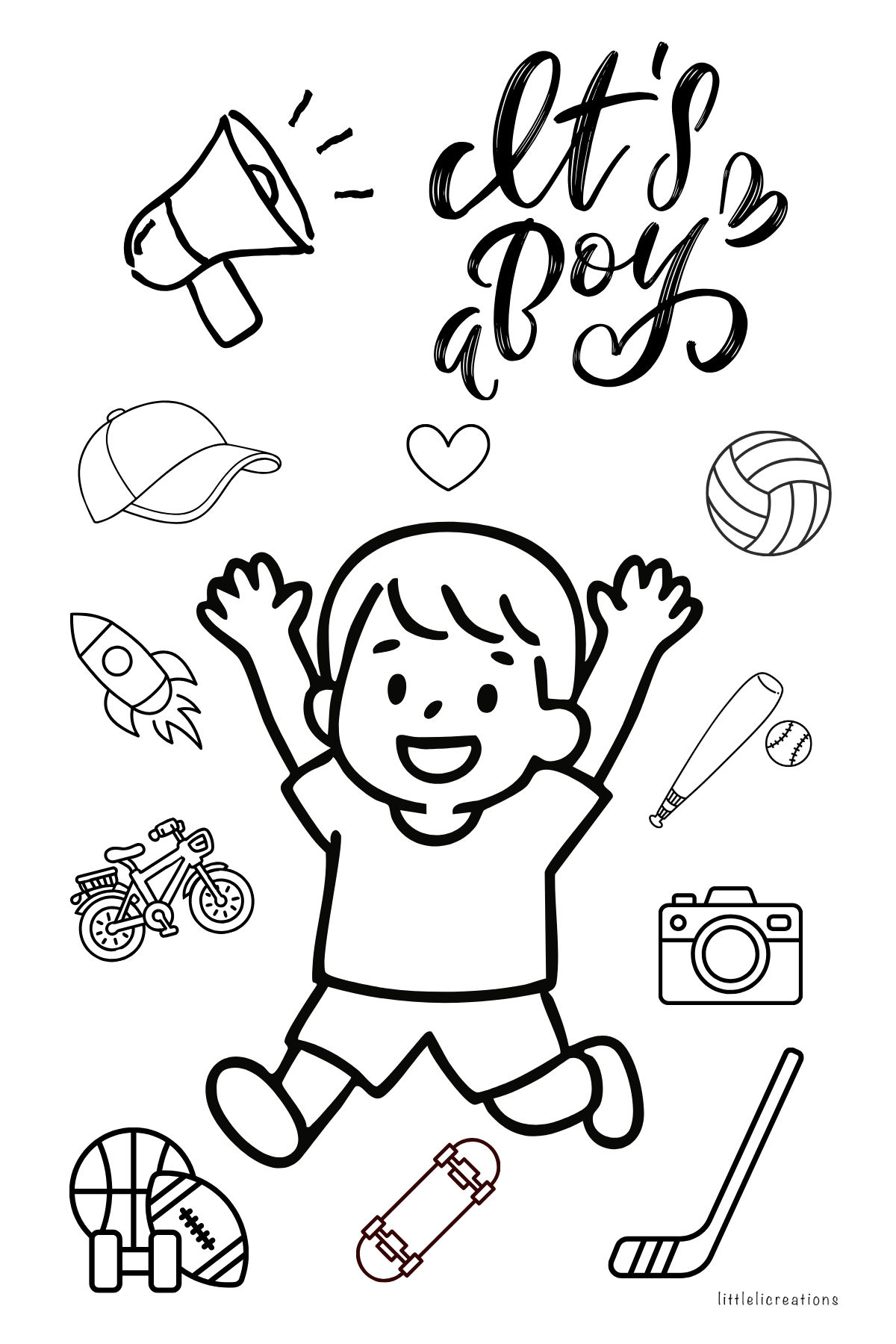 BOY Baby Shower Coloring Sticker Book