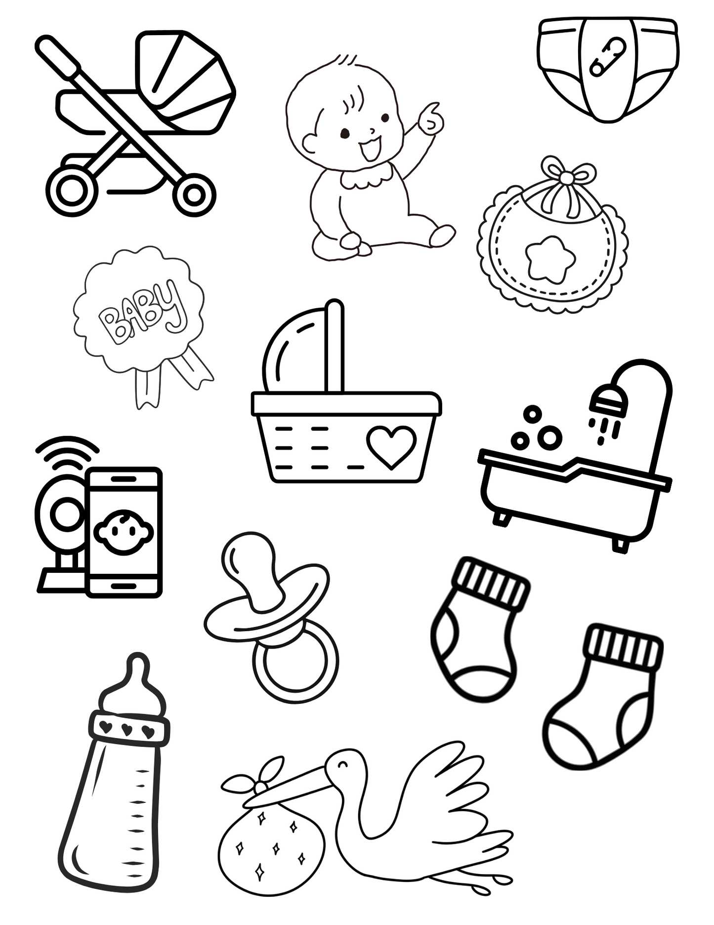 BOY Baby Shower Coloring Sticker Book