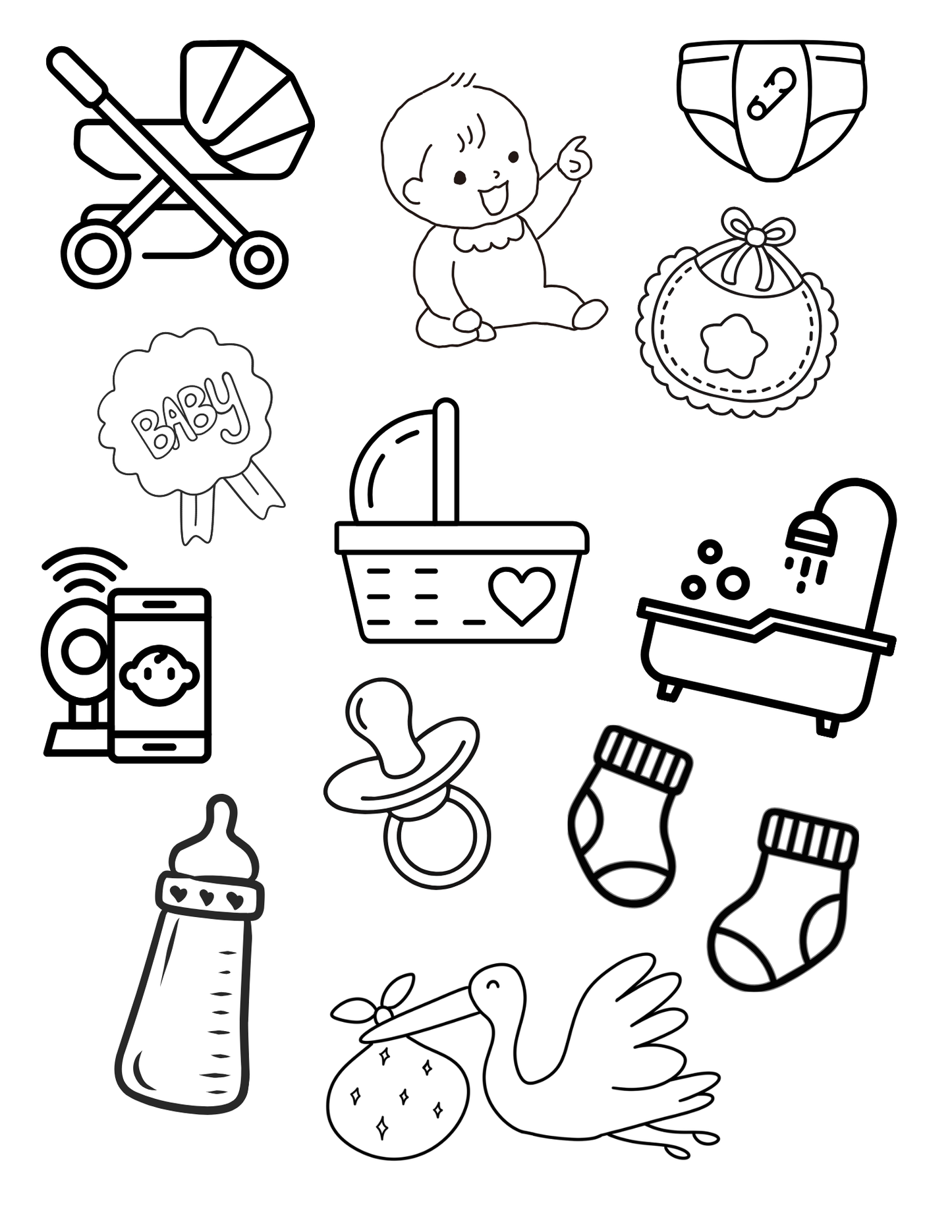 GIRL Baby Shower Coloring Sticker Book