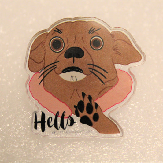 Little Hello Dog Pin